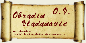 Obradin Vladanović vizit kartica